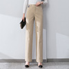 2021全棉弹力直筒裤子女显瘦休闲裤高腰直筒长裤子女现货代发|ru