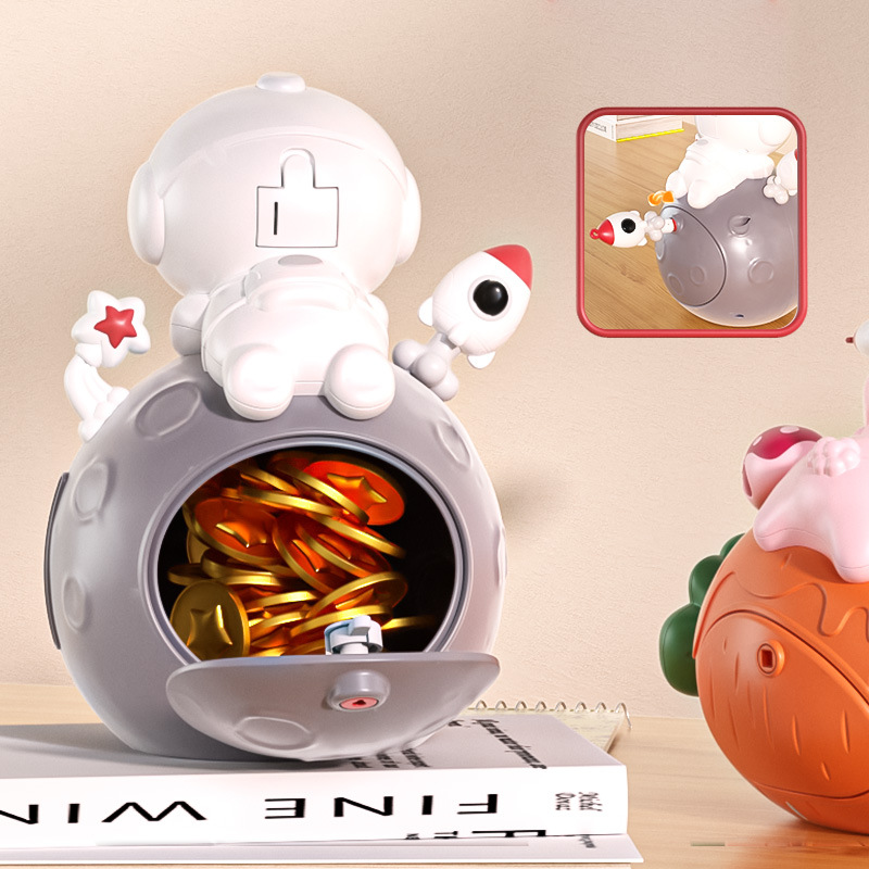 Nuevo depósito de ahorro transfronterizo se puede guardar con luz nocturna astronauta chico creativo charlar con el mismo dinero ahorrar dinero