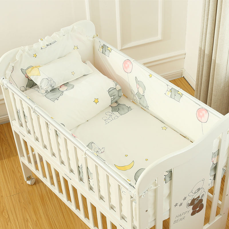 All-Cotton Children's Bed Bumper Anti-Fall Baby Bed Bumper Pure Cotton Baby Anti-Collision Soft Protective Set of Four, Five, or Six Pieces Available for Factory Purchase