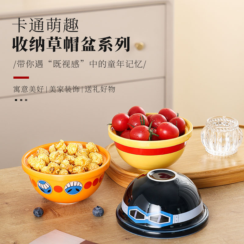 One Piece Snack Bowl Cerámica Luffy Creativa Ace Cup Sabo Bo