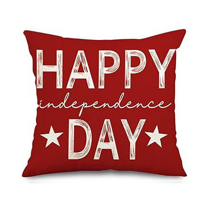 Transfronterizo Día de la Independencia de Amazon impresión lino almohada funda aniversario para celebrar el hogar vestido almohada funda mayorista