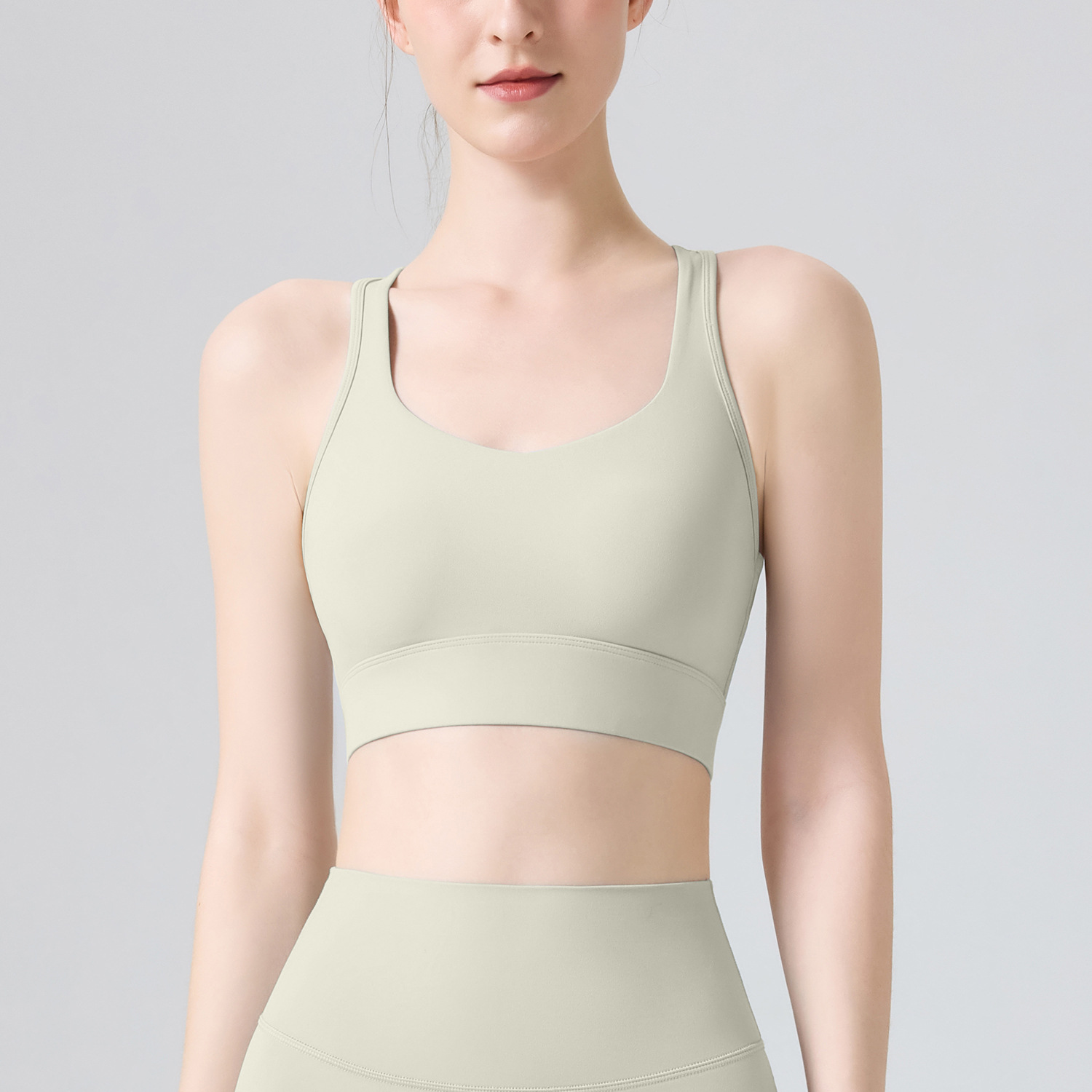N66 Laica trajes de yoga integral a prueba de choque deportes correr entrenamiento físico cruzado chaleco de belleza pecho colaterales colapso sujetador