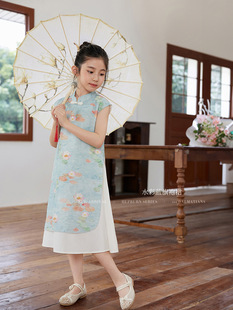 Girls' Chinese-Style Dress Summer 2025 New Chinese-Style Children's Cheongsam Dress Girl Hanfu Dress