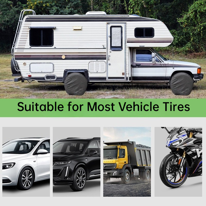 Factory Direct Sales Car Tire Cover Polyester Taffeta Wheel Cover Protective Cover Car Cover Waterproof Tire Snow Cover