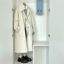 绵羊毛羊毛大衣女气质秋冬新款文艺复古学院风高级休闲外套ZX14