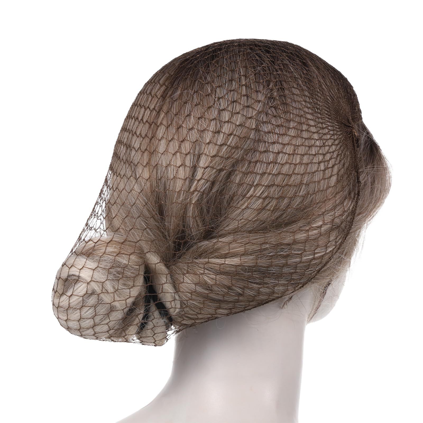 Cross-Border Wholesale Coarse Hair Net for Adults, Coffee Color and Black Hair Net, Catering Hair Bun Cap, High Elasticity Invisible Hair Net