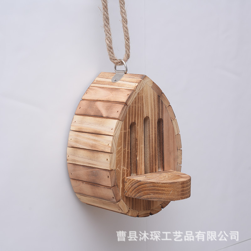 Wooden Wall Hanging Butterfly House Habitat Garden with Feeder Hanging Decoration Outdoor Courtyard Household Pet Supplies