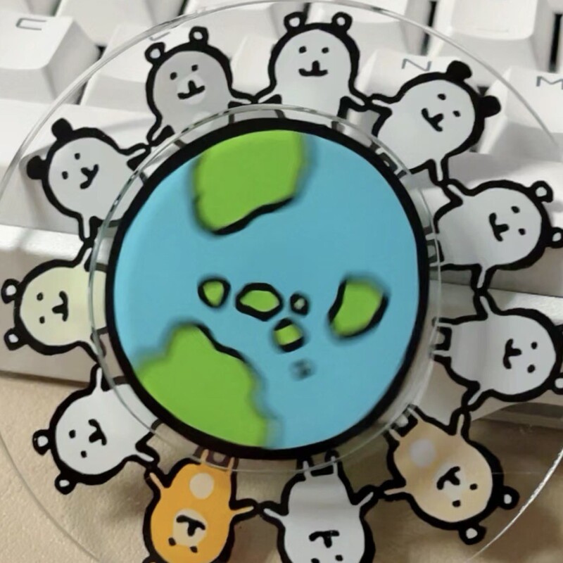 自嘲熊転楽解凍玩具かわいいアクリル回転ペンダントキーホルダープレゼントお笑い指先ジャイロ|undefined