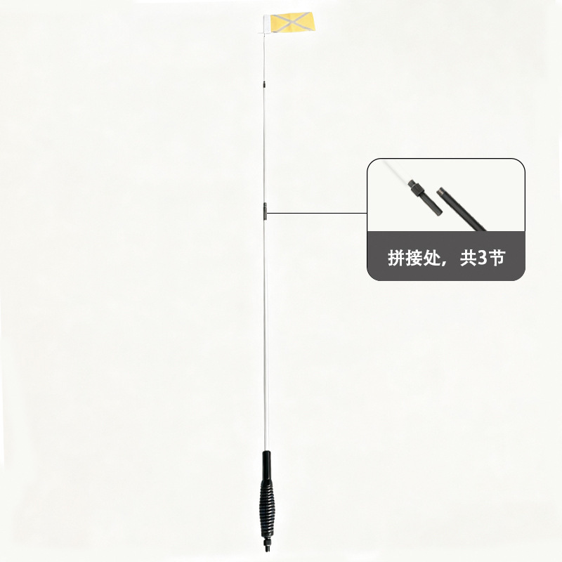 Desert off-road flagpole, UTV/ATV sand dune safety flag, 3-section telescopic pole with reflective flag and universal base