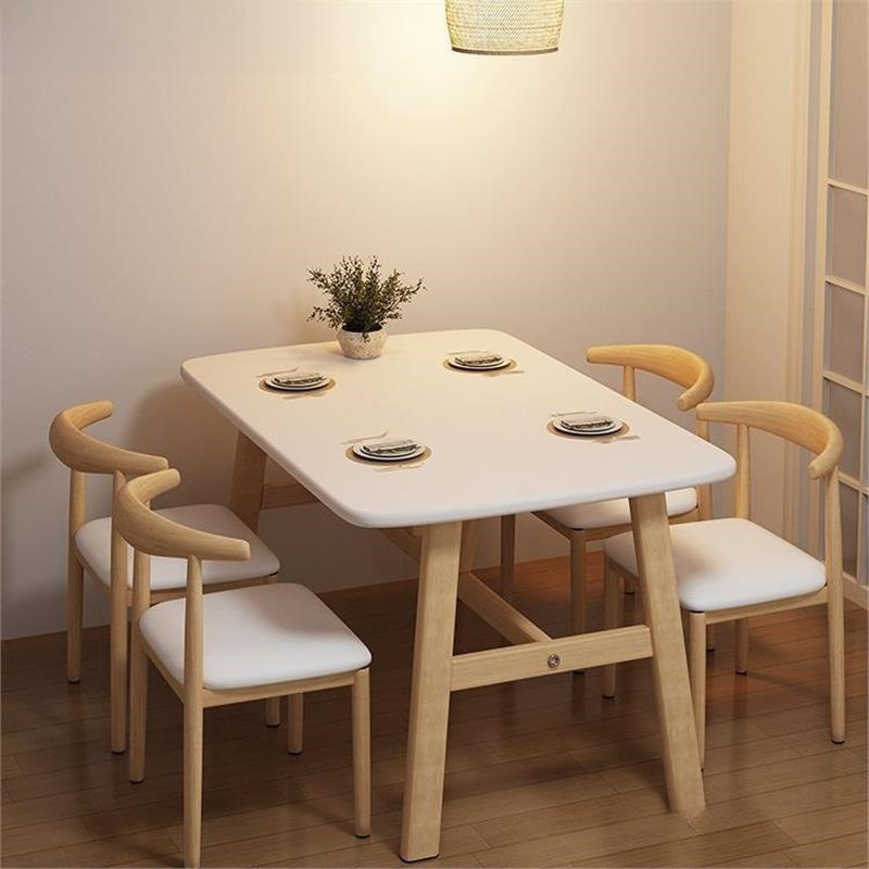 Dining Table for Home Small Apartment Light Luxury Modern Simple Rectangular Dining Commercial Table and Chairs Dining Table for Rental Housing