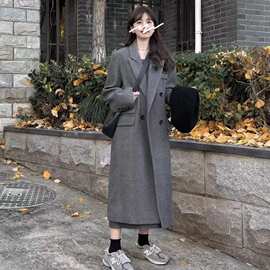 灰色西装毛呢外套女秋冬感2026年新款韩系小个子气质呢子大衣