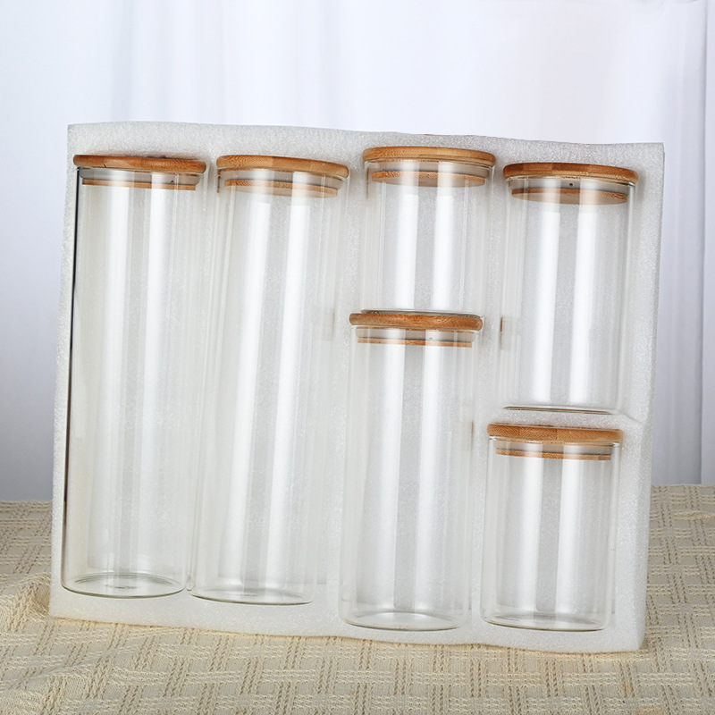 Frascos de vidrio, granos domésticos, frutos secos, frascos de vidrio, frascos de almacenamiento de botellas de vidrio, frascos de té de almacenamiento, juegos de té, frascos sellados