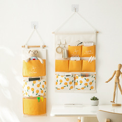 Dormitory storage bag hanging bag wall hanging fabric wall bedside small cloth bag wall hanging door behind storage bag P
