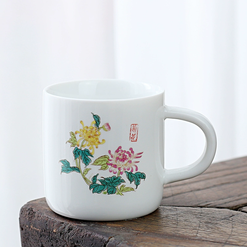 1VPK белая porcelain чашка чая керамическая для мастера чая, подождав, чтобы использовать резинку против ожогов, 6 установленных бокалов