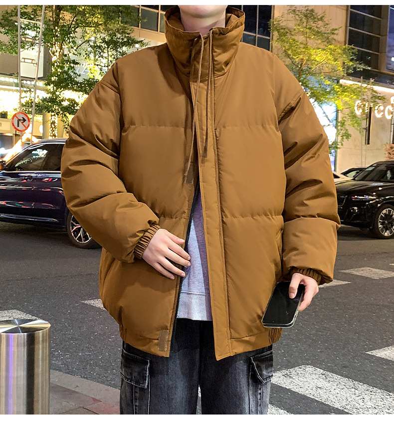 Unisex Padded Jacket With Stand-up Collar Warm Winter Coat_voghion.com
