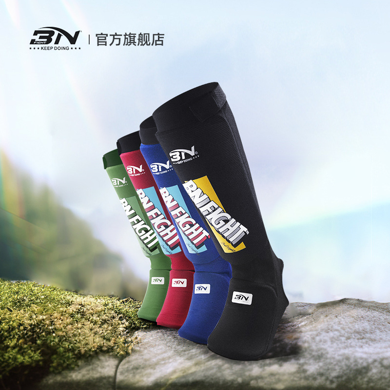 BN new cross-border combat Sanda knitted conjoined leg protectors boxing Thai boxing calf karate protectors wholesale