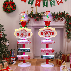 新しいクリスマスストリートサインショップ装飾オーナメント発光音楽サンタクロース雪オーナメントクリスマス雰囲気装飾