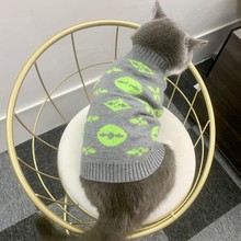 潮牌宠物衣服狗狗法斗雪纳瑞猫咪加绒加厚秋冬保暖毛衣跨境针织衣