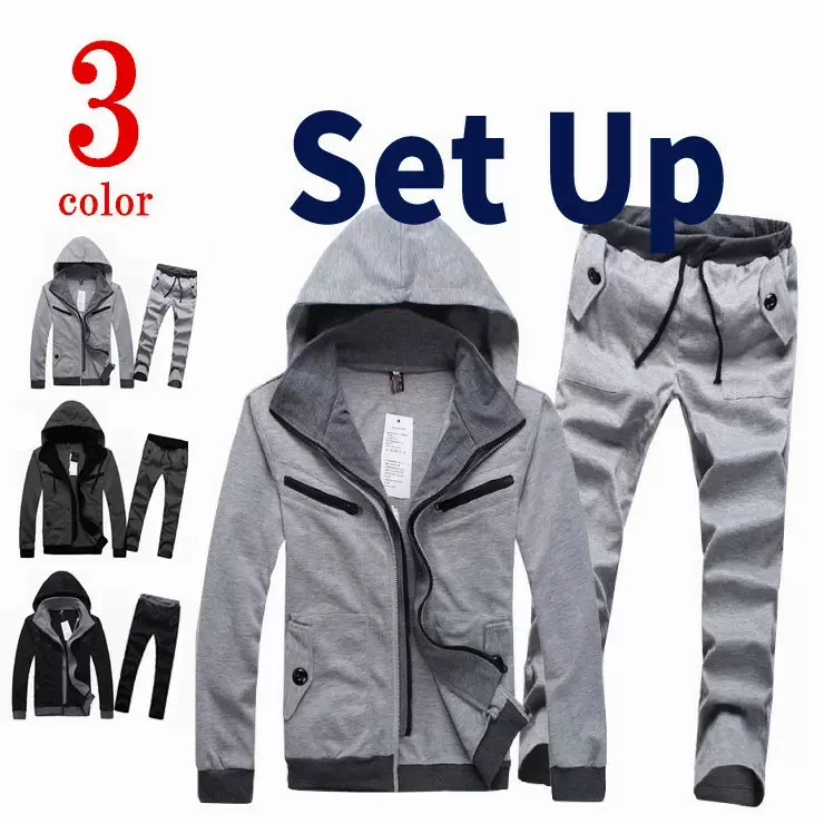 时尚潮流休息外贸男士连帽套装