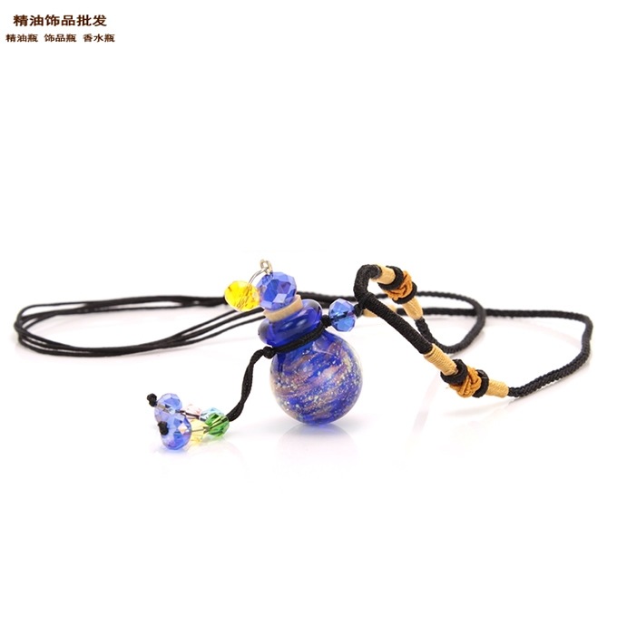 精油饰品网深蓝球形小夜光金沙琉璃瓶双扣绳项链3.jpg