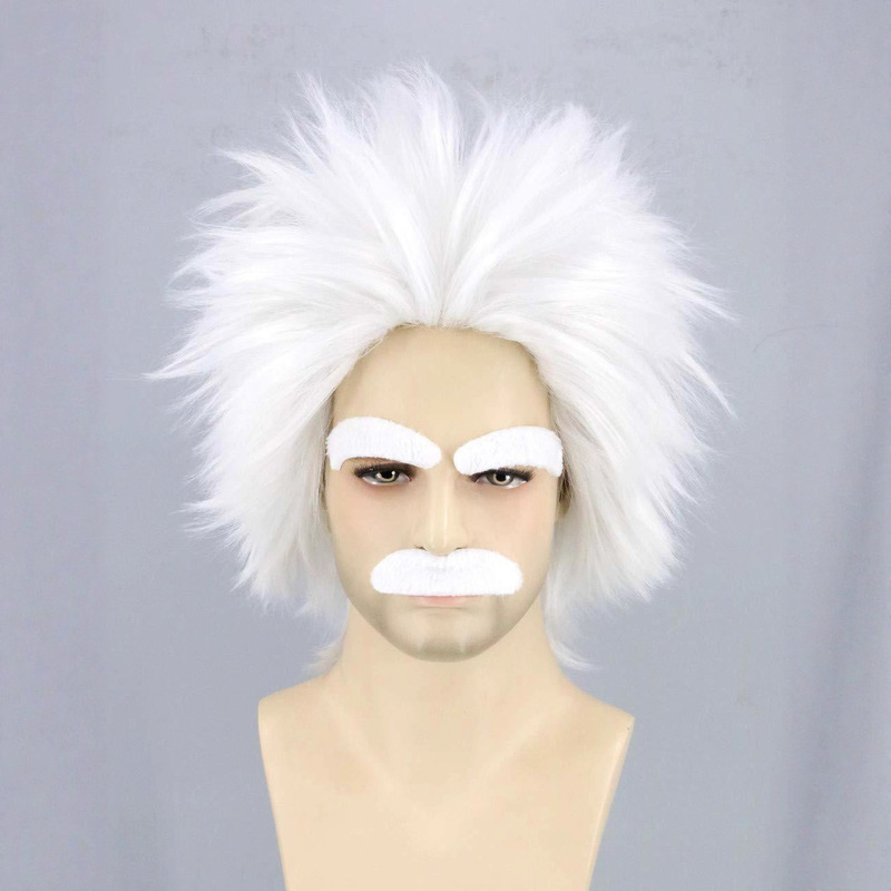 Cross-Border New Products: Einstein Cosplay Wig Set, Scientist Halloween Wig Wholesale from Manufacturer