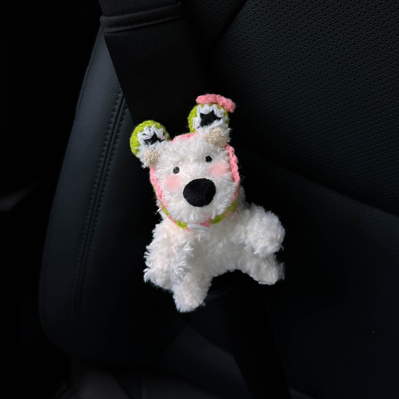 West Highland cachorro decoración de bloqueo de coche limpiaparabrisas de coche luz de dirección muñeca muñeca decoración de coche mujer linda