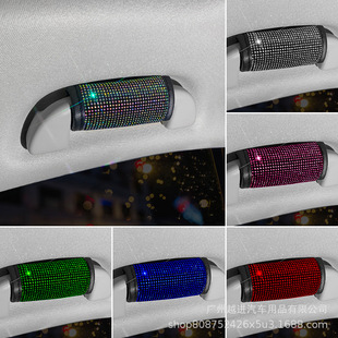 Cross-border car diamond door pull gloves hot drilling door handle set decoration ladies full drilling with drill hand pull set gypsophila