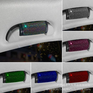Cross-border car diamond door pull gloves hot drilling door handle set decoration ladies full drilling with drill hand pull set gypsophila