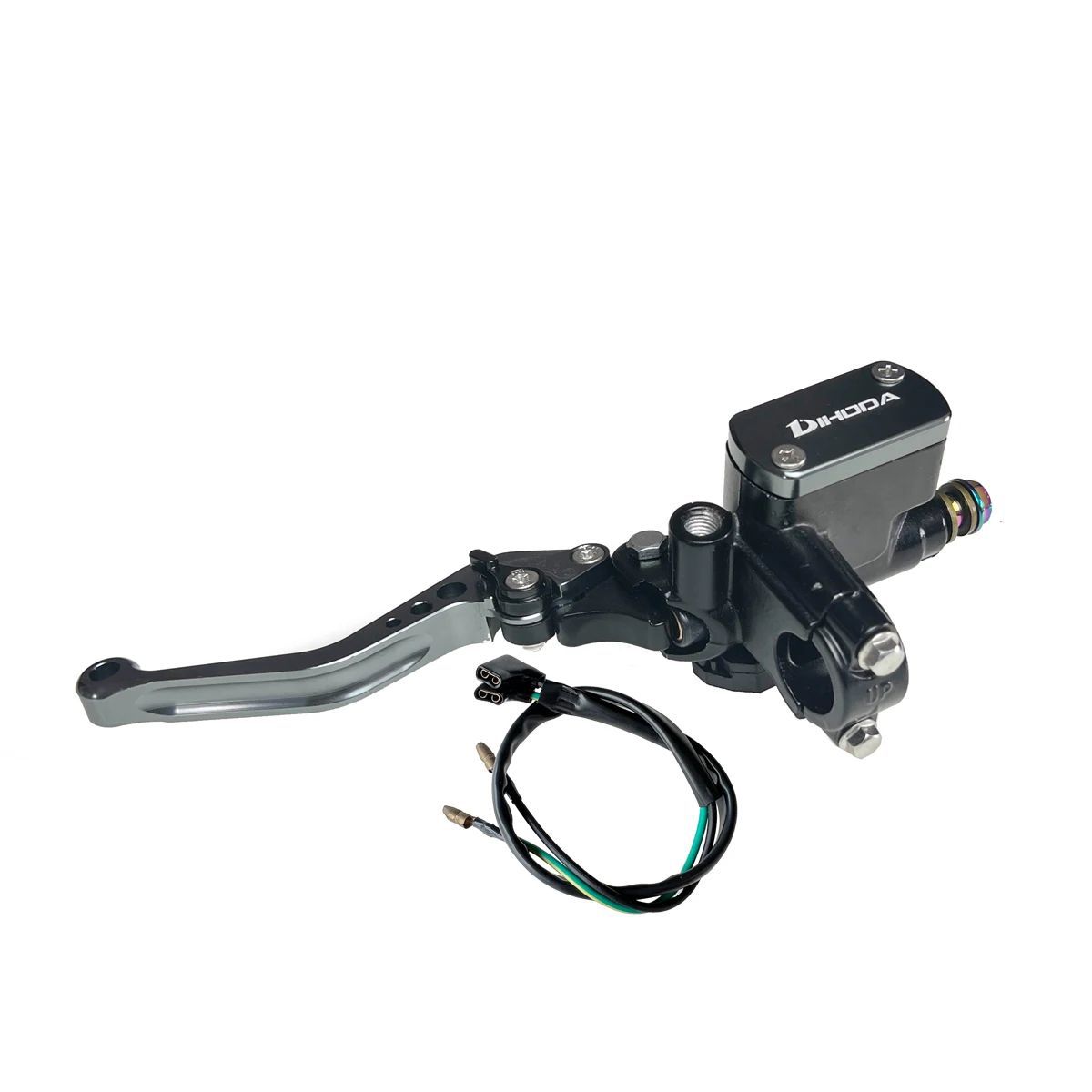Universal modified hydraulic brake master cylinder for motorcycles and electric bikes with six-speed adjustable handle and power-off switch