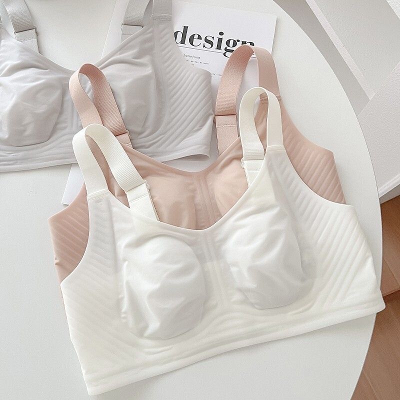 Summer Thin Seamless Bra for Women with Large Busts, Rabbit Ear Design, Plus Size, Wireless, Side Breast Support, Anti-Sagging Bra Summer Thin Seamless Bra for Women with Large Busts, Rabbit Ear Design, Plus Size, Wireless, Side Breast Support, Anti-Sagging Bra