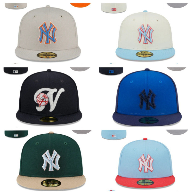 New York Yankees Size Cap Closed Cap Baseball Cap Sunscreen Sun Hat Embroidered Hat Multi-color