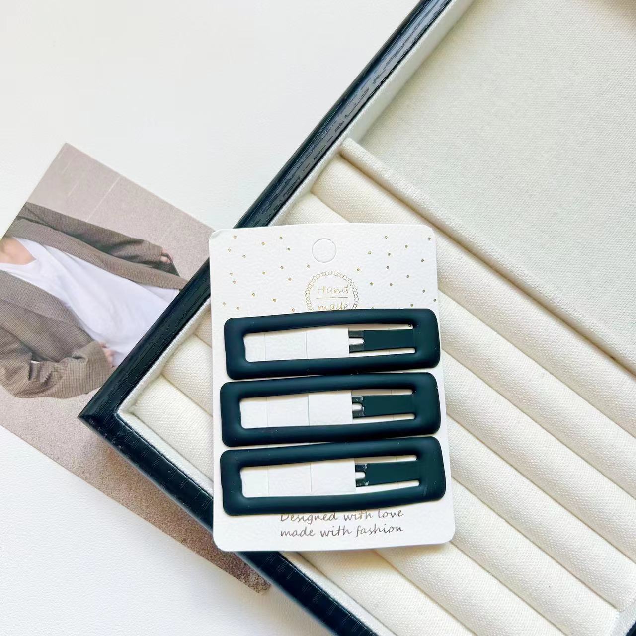 Clipe de pelo negro esmerilado simple nuevo clip de pelo sin marcas rotas silla clip de pelo de boca de pato clip de pelo accesorio clip de pelo lateral clip bb clip