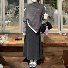 韩系氛围感穿搭一整套连衣裙子女2024年新款早秋慵懒风长裙两件套