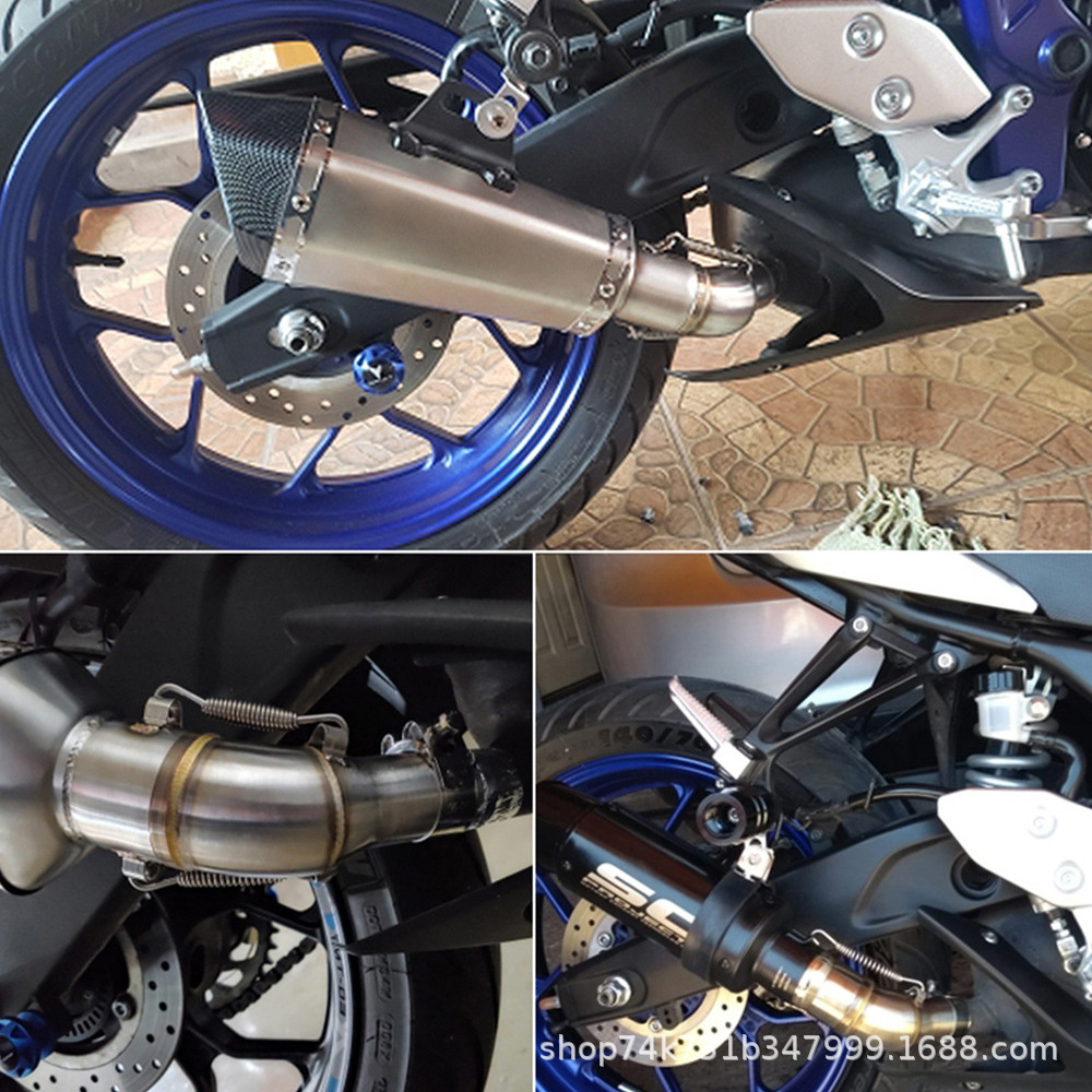 Aplicable a Yamaha YZF-R3 / R25 / MT - 03 / MT - 25 sección media delantera del tubo de escape de acero inoxidable