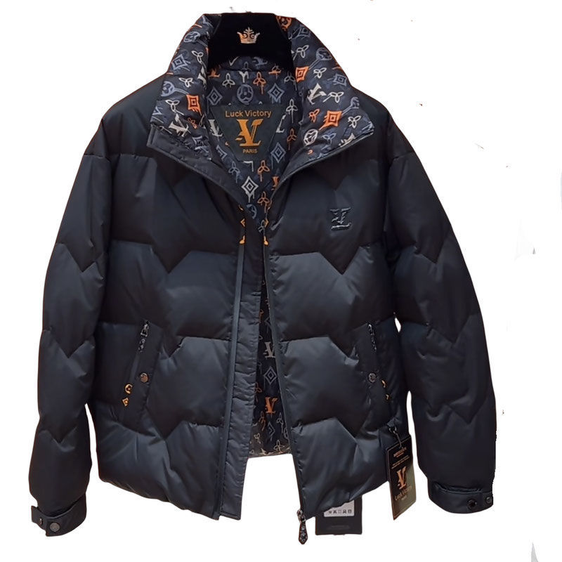 Winter trendy heavy industry high-end men's stand collar down jacket 90 white duck down jacket short warm
