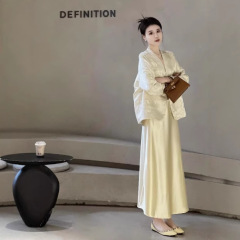 新しい中国風の女性のスーツ 2025 春の新しい国民風のハイエンド社交界の気質ハイエンドショーツ 2 点セット