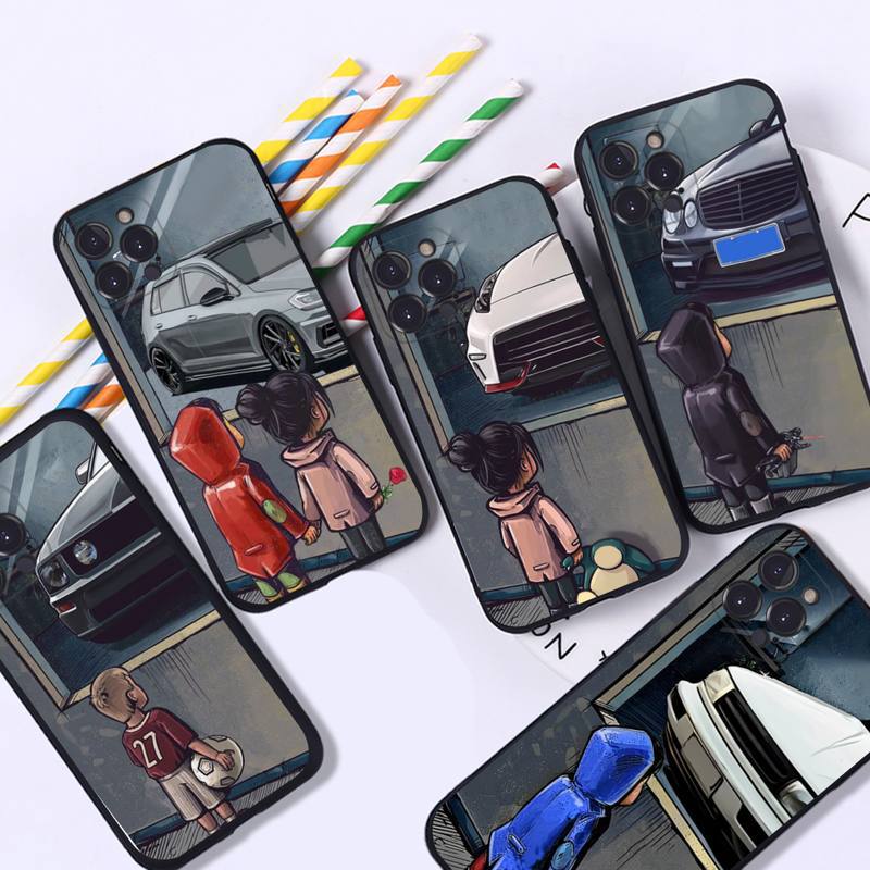 适用苹果手机壳男孩女孩看到酷跑车漂移手机壳iPhone 8 7 6 6S Pl