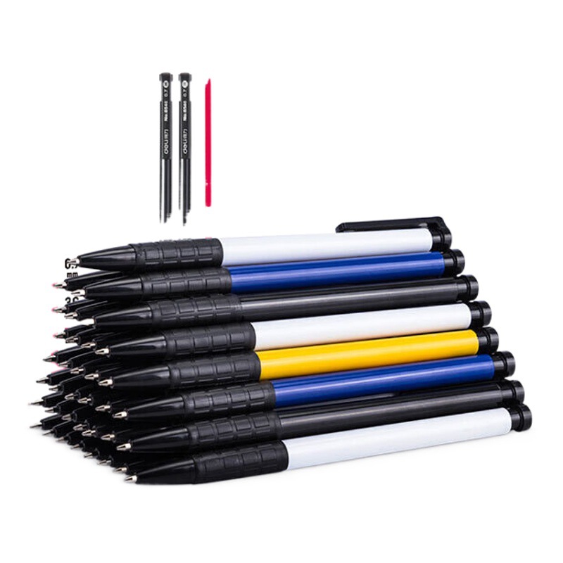 Deli 6546 Press Ballpoint Pen Office Blue Ballpoint Pen Student Pen Ball Pen Stationery