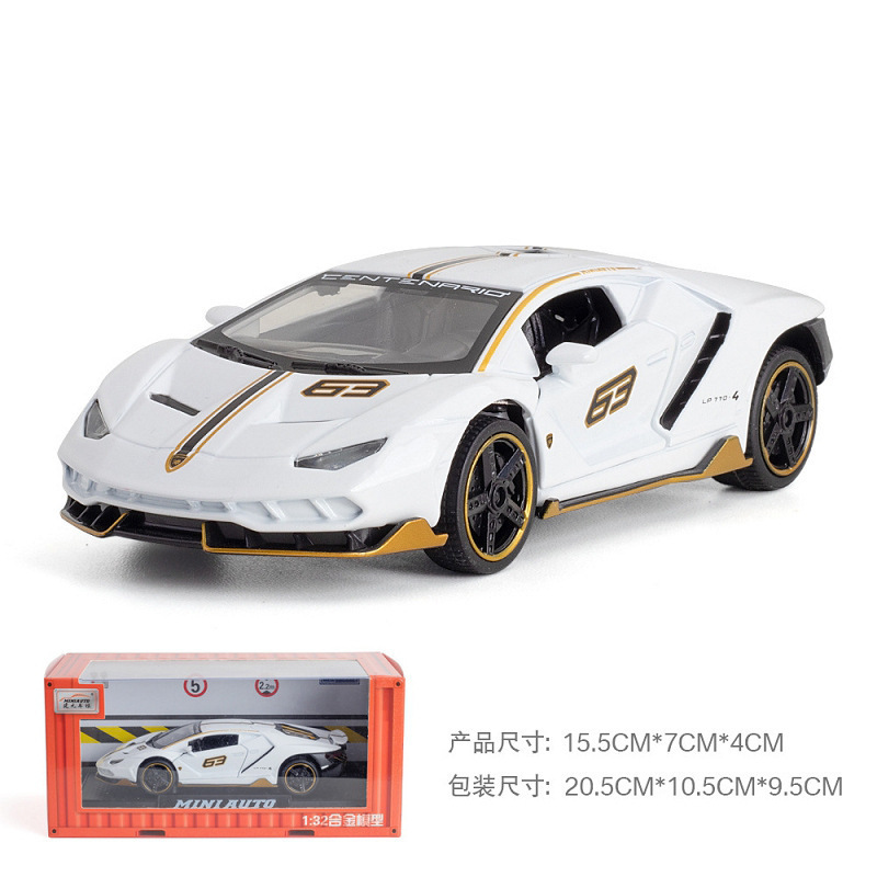 Jianyuan modelo de coche de aleación 1:32 LANBO PL780 coche deportivo versión pull back sonido y luz modelo de coche de juguete adornos
