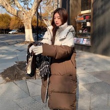 2024新款羽绒服女冬季加厚学院风棉服设计感外套中长款过膝面包服