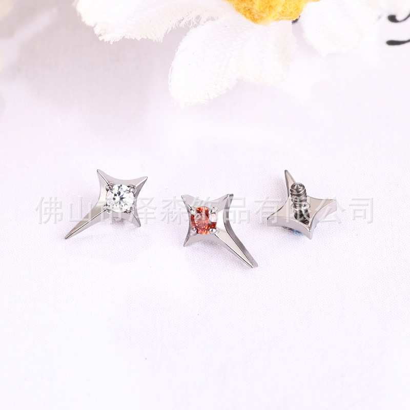 16G labret stud size and finish detail