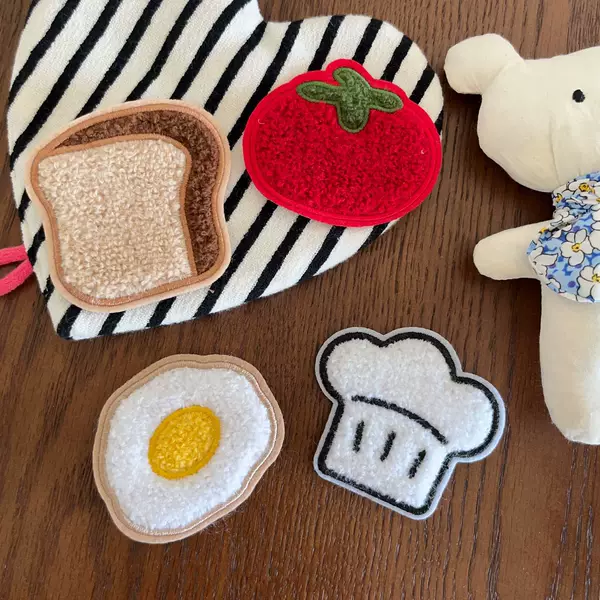 Super Fun! Tomato and Egg Bangs Magic Stickers Cartoon Chef Hat Bun Bangs Stickers Hair Tidying Tool