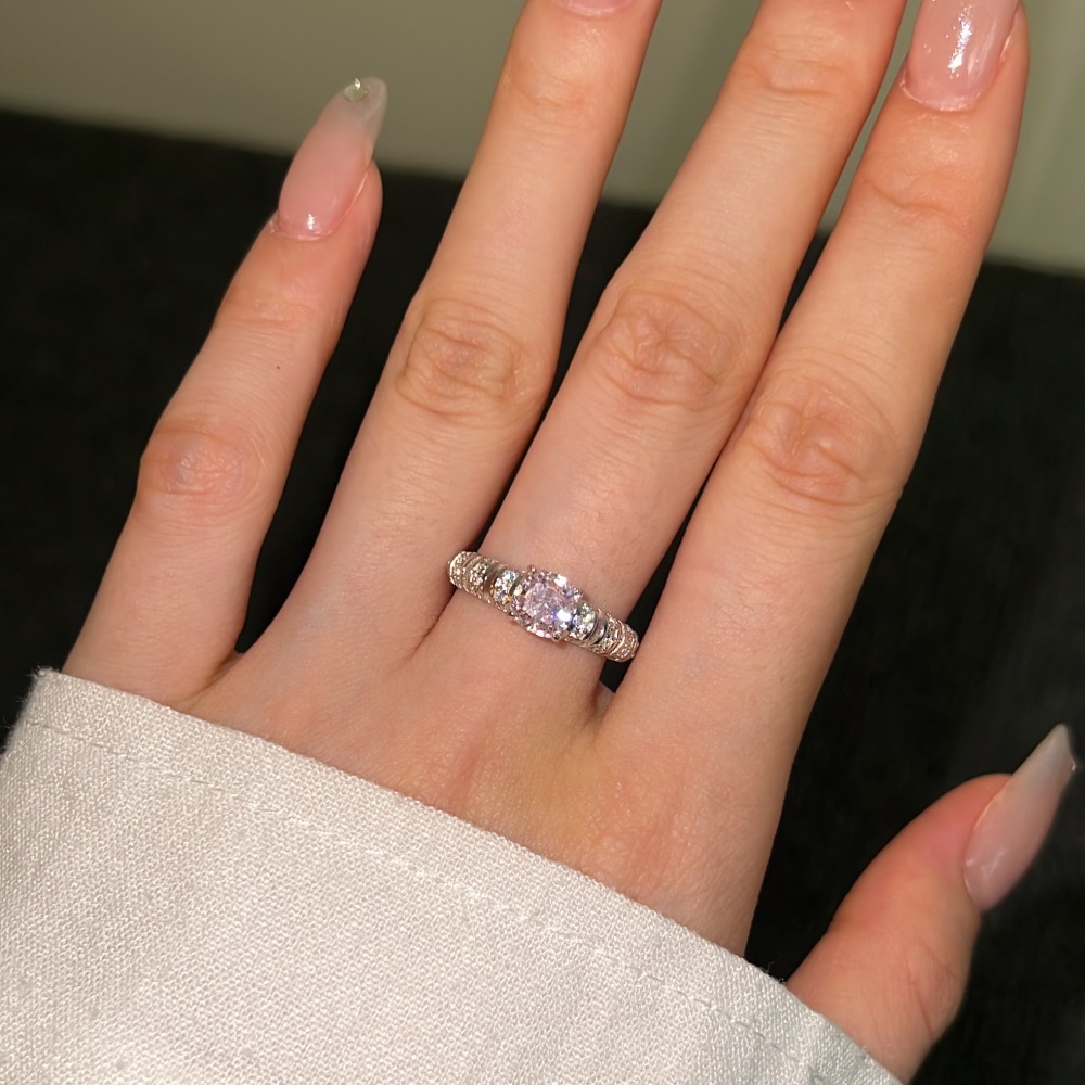 3g Weight Zircon Inlay Material Rings Classification 1 Piece Quantity Daily Occasion 925 Sterling Silver Material Heart Shape Pattern Women's Gender Plating Design Elegant Style 925 Sterling Silver Zircon Heart Shape Rings 925 Sterling Silver Rings 17