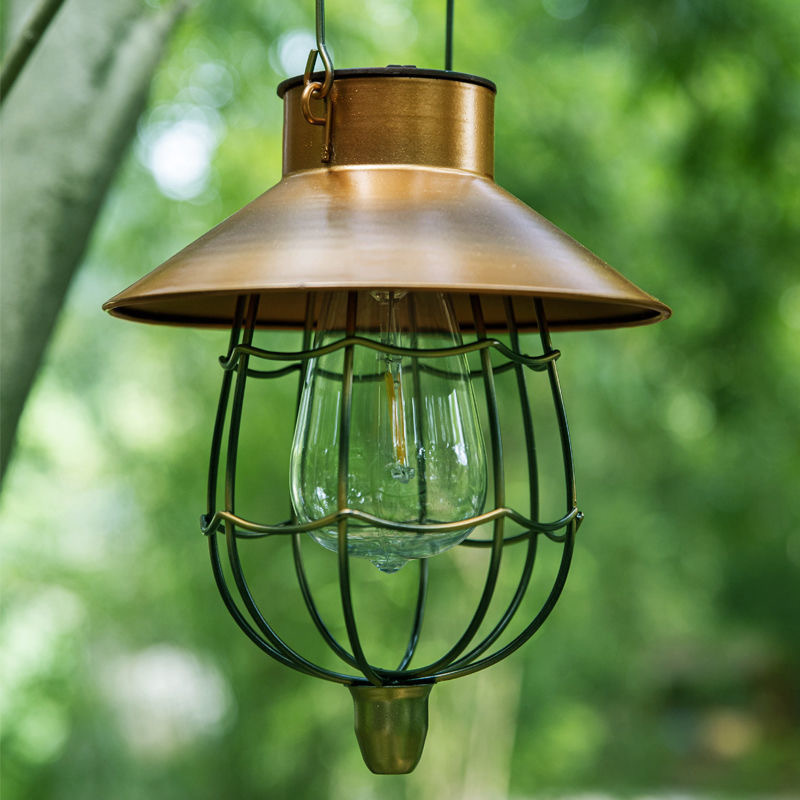 Cross-border solar iron tungsten lamp retro outdoor courtyard camping garden balcony atmosphere landscape decoration horse lamp