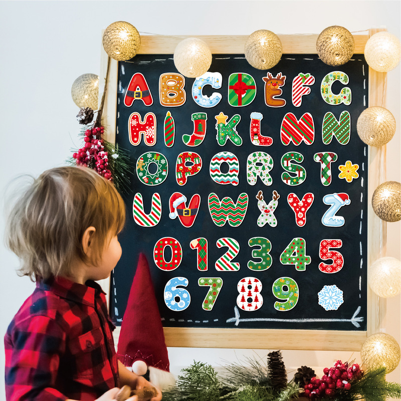 クロスボーダークリスマス冷蔵庫マグネット軟磁性子供の学習教材装飾 diy 英数字クリスマス冷蔵庫マグネット|undefined