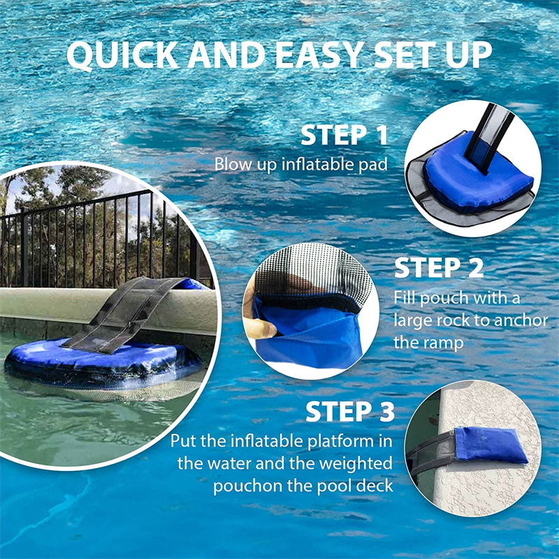 Swimming pool animal escape net Rescue swimming pool animal escape channel Frog escape slide escape net