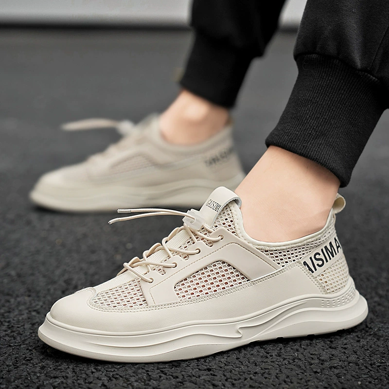 Новинка 2024, летняя повседневная обувь, спортивная обувь с большой сеткой, мужская обувь с низким берцем, дышащие уличные кроссовки с сеткой для мужчин