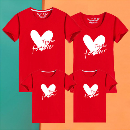 New trendy parent-child clothing, summer clothing, short-sleeved T-shirts for a family of three or four, mother-child clothing, mother-daughter clothing, kindergarten class uniforms, family clothing T-shirts