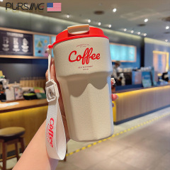 Trendy water cup for women, good-looking coffee cup for men, portable business stainless steel thermos cup for couples, car accompanying cup