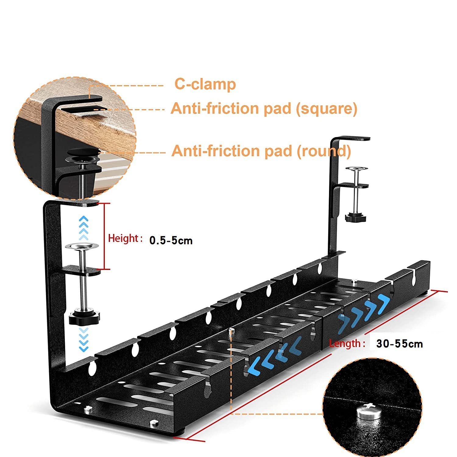 Desk bottom cable rack Punch-free plug Board organizador de cables plug-in de cable oculto cesta de datos de potencia Cable de almacenamiento y acabado